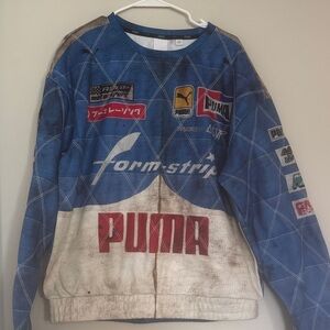 Puma Blue, White and Red Racing Logo Sweatshirt